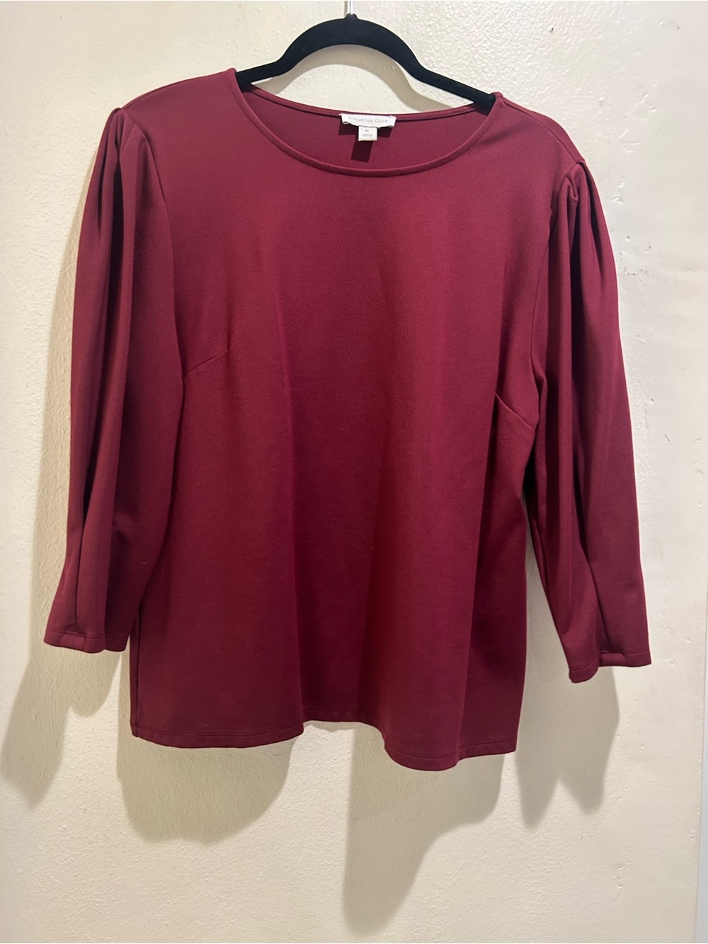 Charter Club Women's Wine Crewneck Blouse